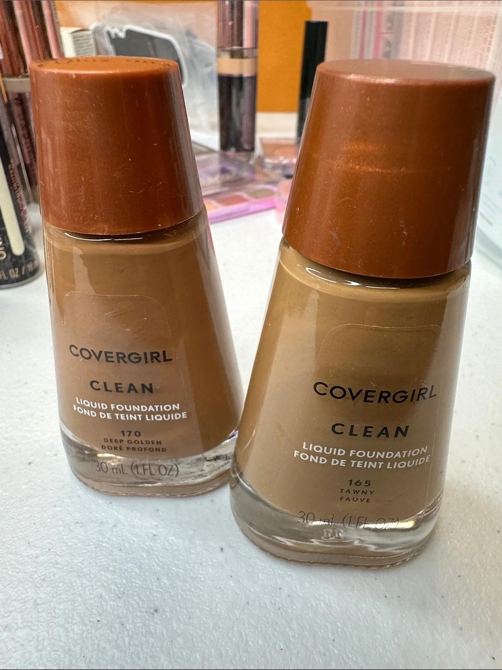 COVERGIRL Clean Liquid Foundation — Tawny (165) & Deep Golden (170)